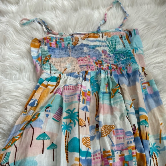 NWT Women’s Beach Print Maxi Dress in Pastel Multi - Picture 6 of 12